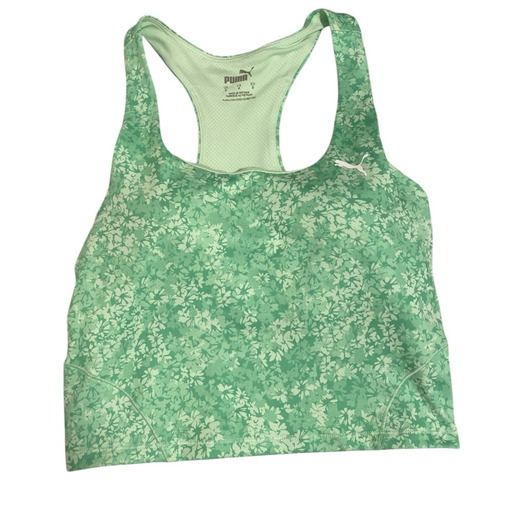 PUMA Womens Studio Foundations Graphic 2In1 Sports Bra Casual Tops Casual small
